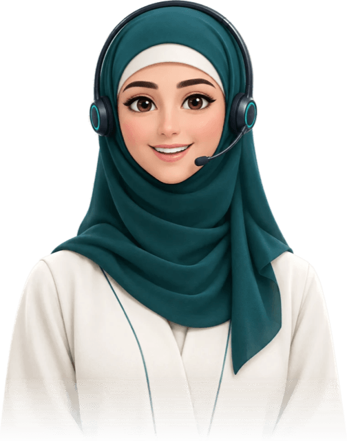 Nasmah, the AI calling agent, wearing a headset